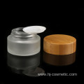 5g 15g 30g 50g 100g wholesale cosmetic containers face cream frosted clear glass Jar with bamboo lid